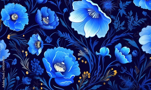 AI texture con fiori azzurri 01 photo