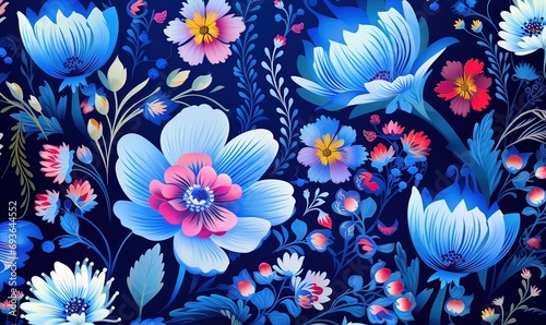 AI texture con fiori azzurri 04 photo