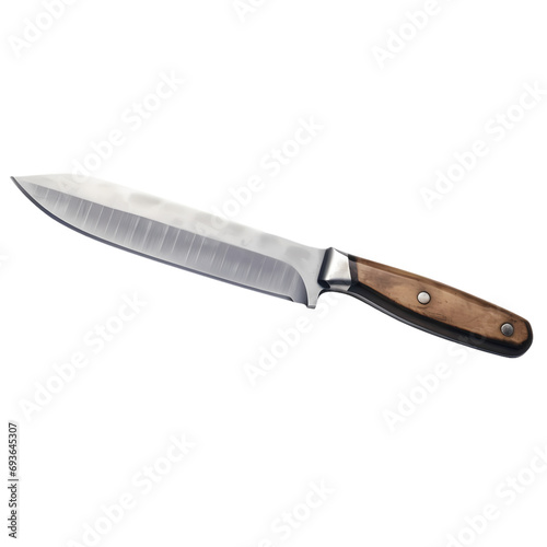 Steel knife isolated on transparent background photo
