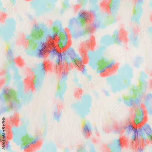 Tie Dye Seamless Heart. Seamless Tie Dye. Spiral Rainbow Print. 1960 Bright Texture. Red Tie Dye. Swirl Pattern. Abstract Vector Pattern. Circle Tiedye Pattern. Multi Color Swirl Background. photo