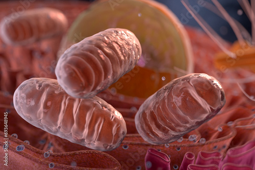 Mitochondria in a cell photo