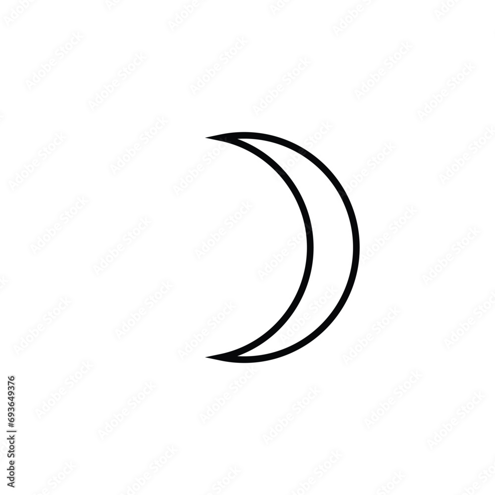 Fototapeta premium Moon and stars vector icon on background. Flat Moon Icon. Night symbol. Vector illustration. EPS10.