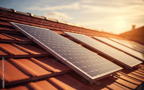 Solar panels on a family ho...