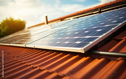 Solar panels on a family ho...