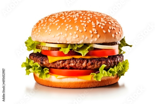cheeseburger white background