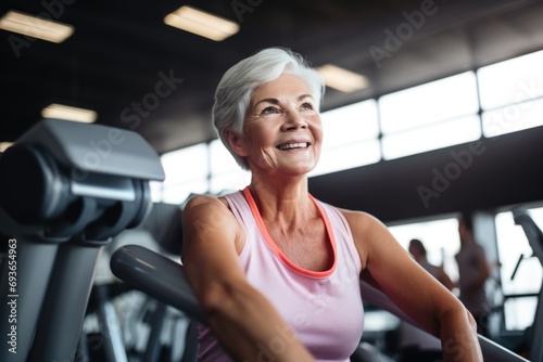 Happy fit senior woman in the gym © Vorda Berge