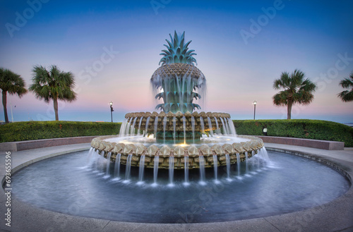 Pineapple Fountain & Blue Hour. photo