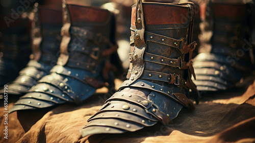 Greaves are a symbol of protection, a reminder that even the strongest of warriors need armor. ai generated.