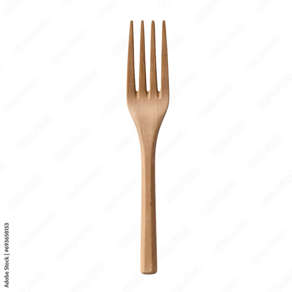 Wooden fork isolated on transparent background Wooden fork isolated on transparent background
