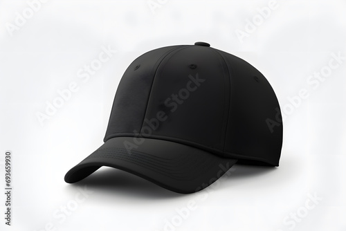 Black baseball cap mock up isolated on white background