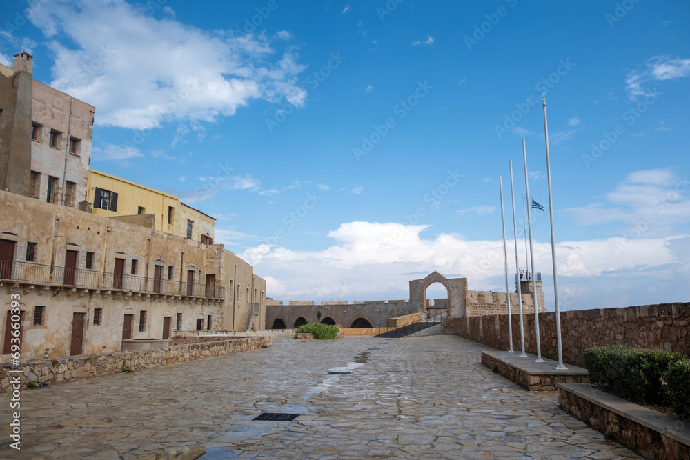 Firkas Fortress at harbor of the Old Town of Chania Crete, Greece. War museum, Revellino castle.