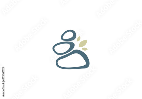 simple balancing stones logo icon design template photo