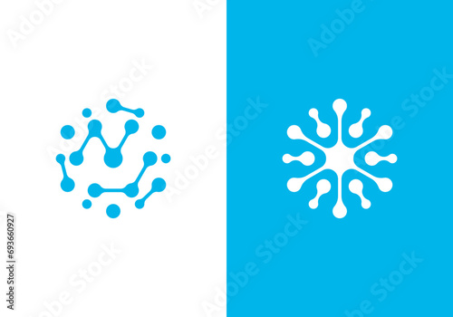 molecule logo design. connection technology icon template