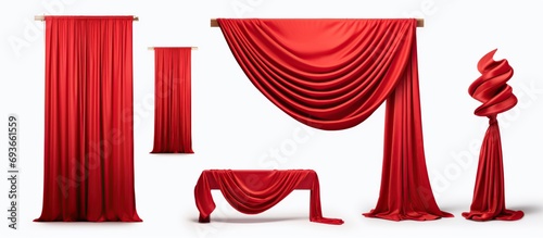 Theater stage with red curtain (with path) generate AI