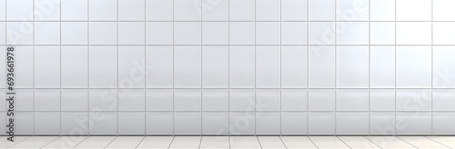 White ceramic rectangle mosaic tile geometric pattern. Classic white brick tile 