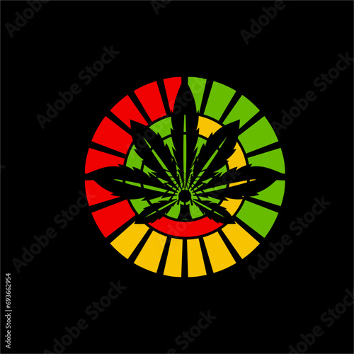 Cannabis logo design with rasta concept.