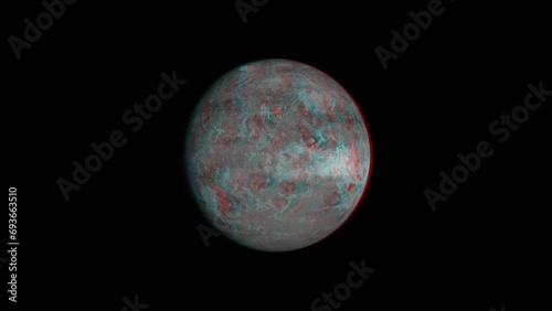3D anaglyph. Rotating solar system bodies: Venus, solid surface. For red/cyan 3D glasses. Made using the best available Magellan data. Elements of this clip furnished by NASA. photo