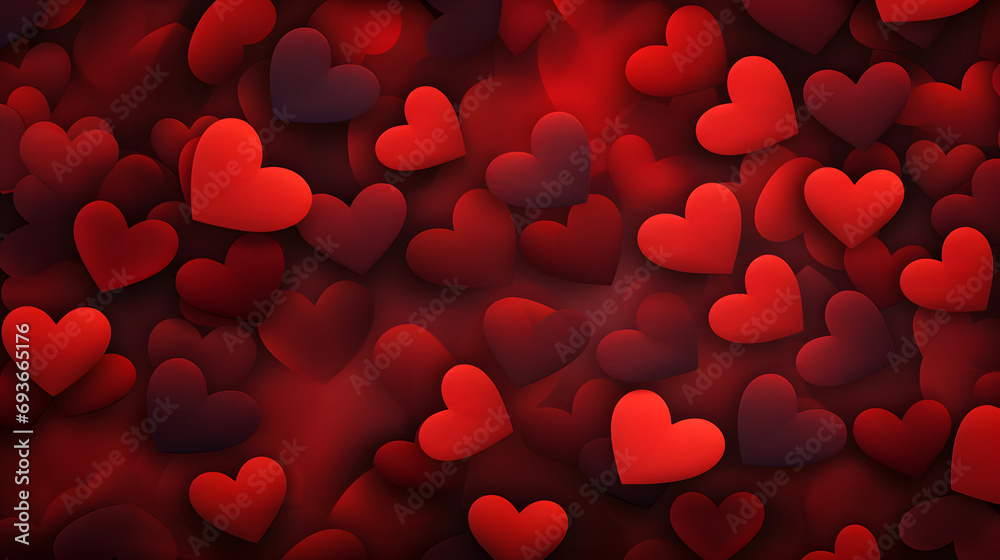 Red hearts background for valentine's day