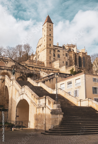 Auch Cathedral and the stairs. Photography taken in France