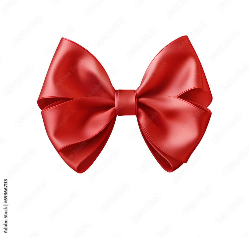 Red bow isolated isolated on transparent background