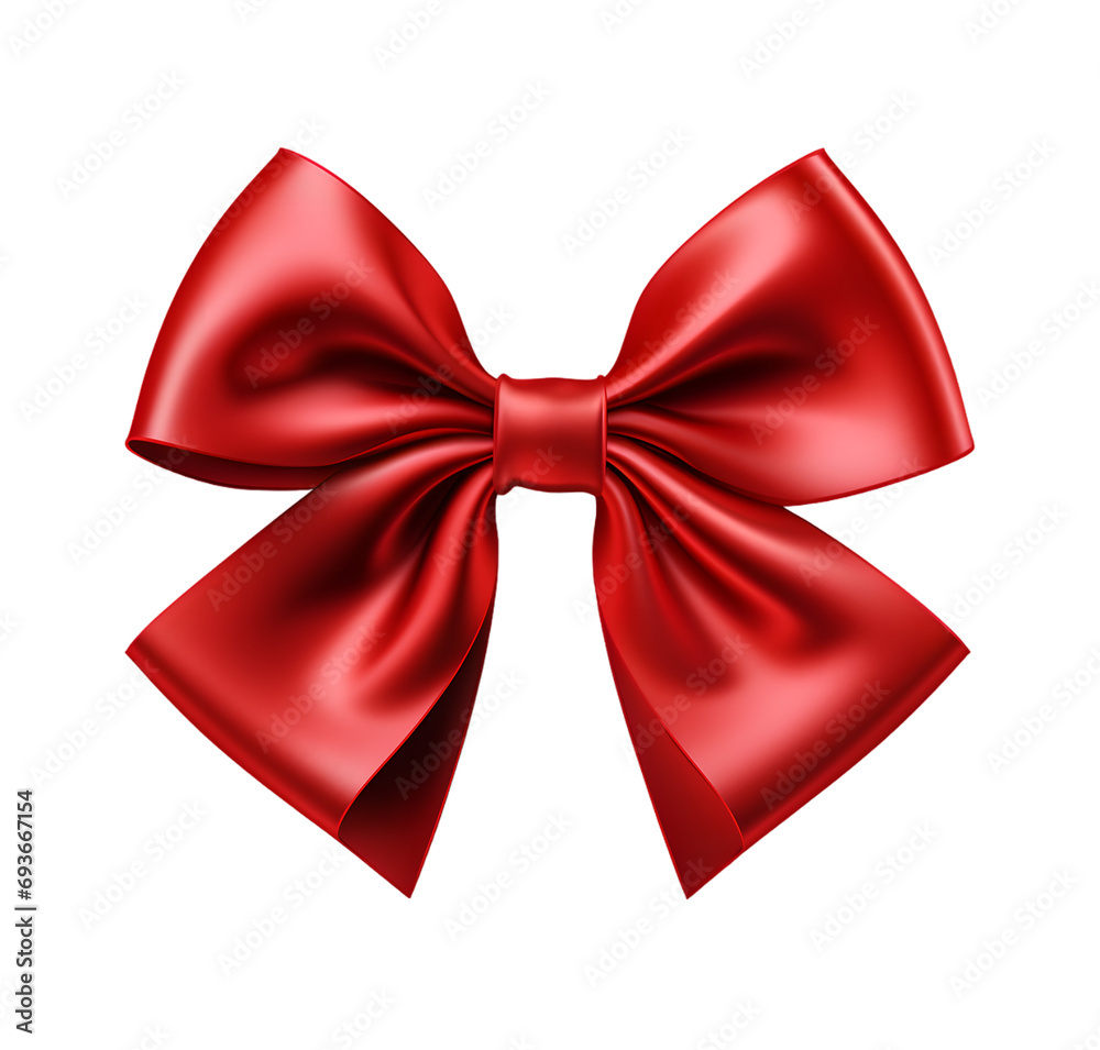 Red bow isolated isolated on transparent background