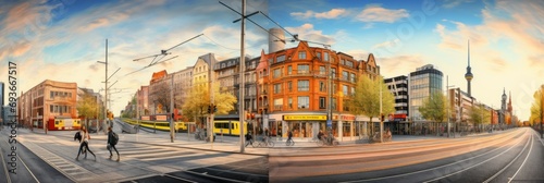 The wonderful beautiful city of Berlin through the eyes of a free surrealist artist, banner photo