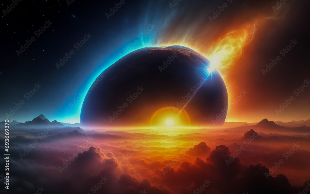 comet space asteroid illusion abstraction nebula