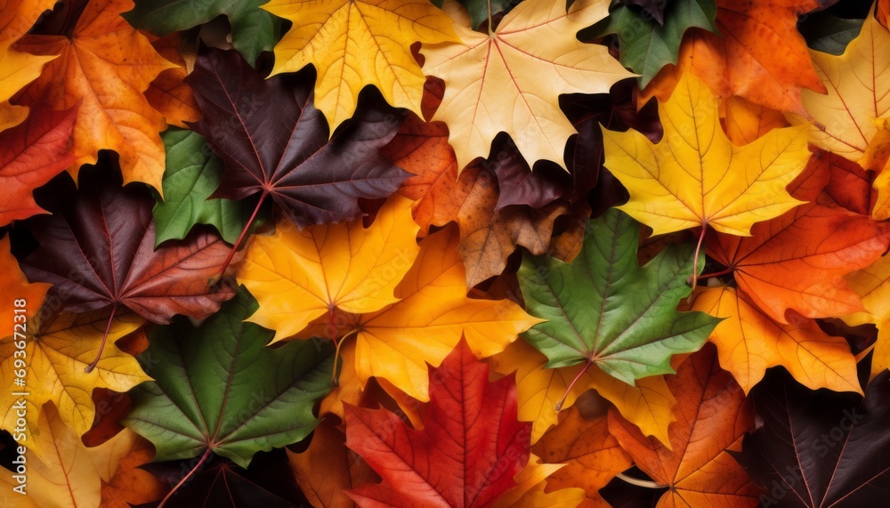 Captivating autumn beauty mesmerizing backdrop of fall leaves adorned in vibrant hues