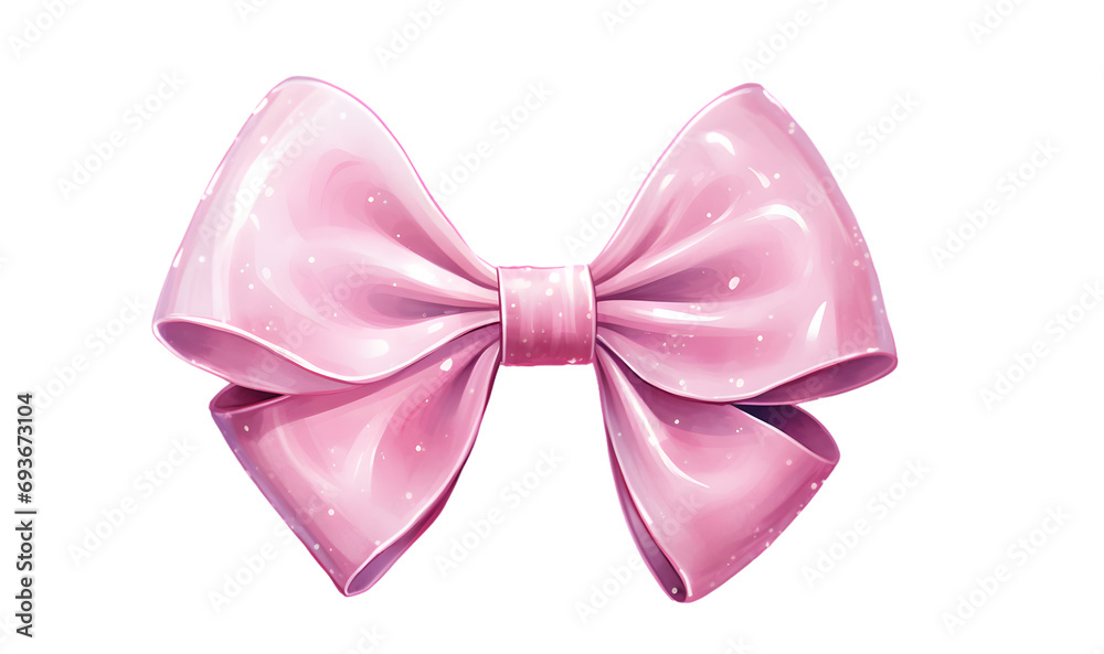 Pink  bow isolated isolated on transparent background