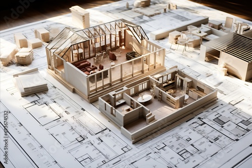 Architectural blueprint and drafting tools for precise building design and construction planning