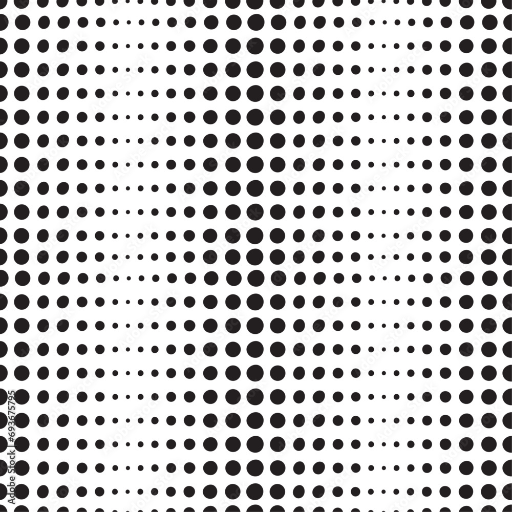 Small to large organic black dots on a white background seamless pattern. Surface art stock vector for printing on different surfaces. Small to large organic black dots on a white background seamless pattern. Surface art stock vector for printing on different surfaces.