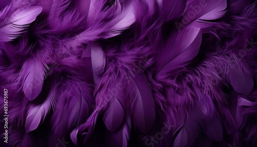 Detailed digital art of purple feathers on textured background, showcasing large bird feathers