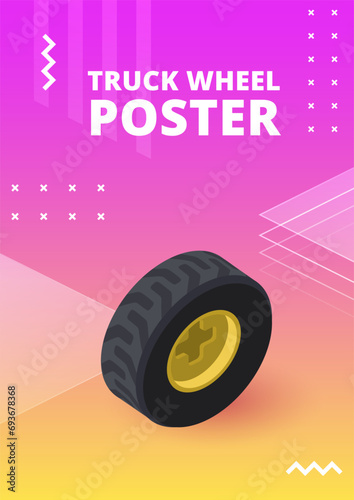 Wheel poster for print and design. Vector illustration.