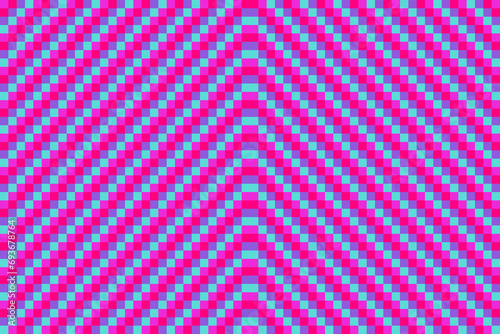 Pink  blue  and purple pixel stripes pattern creating arrows pointing up