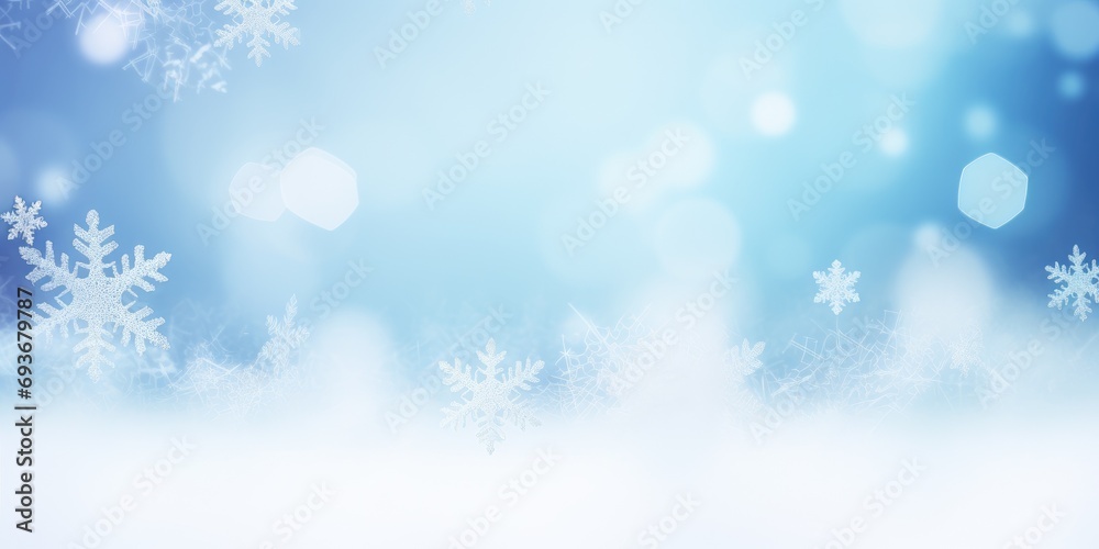 Snowflakes on white light blue background with copy space Snowflakes on white light blue background with copy space