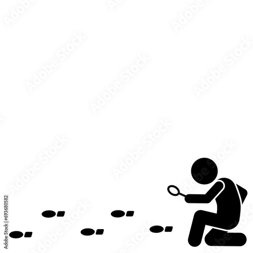 vector illustration of detective checking, investigating