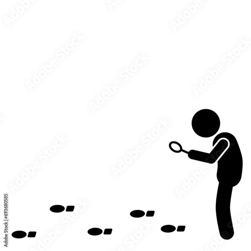 vector illustration of detective checking, investigating