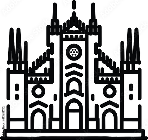 milan cathedral icon. milano icon vector. italy icon illustration eps10