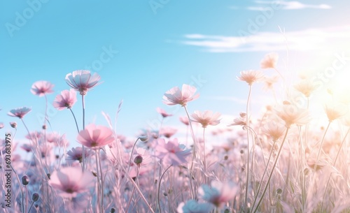 an animation that shows a field of flowers