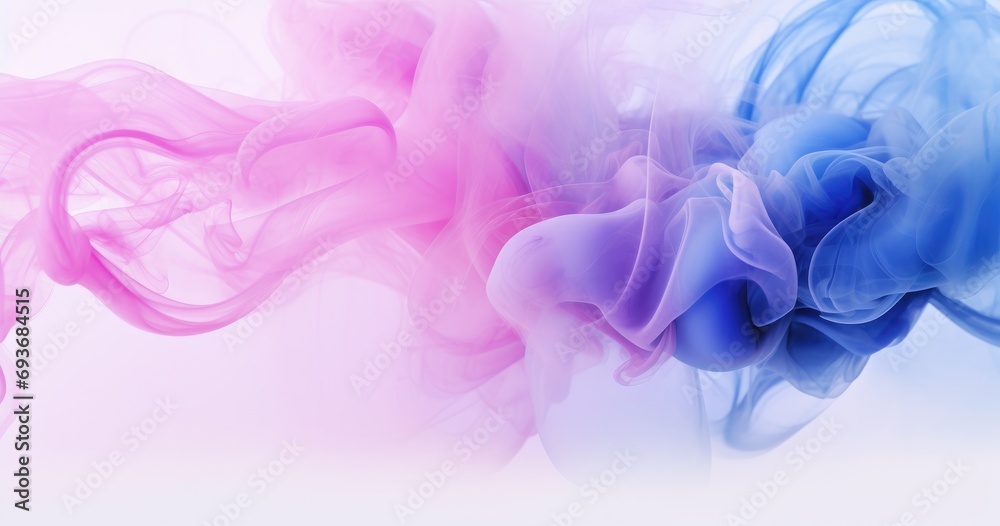 Fototapeta premium blue purple, pink and white powdered smoke isolated background