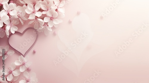 Romantic background with soft hues, blossoms