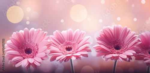 gerbera flowers on bokeh background