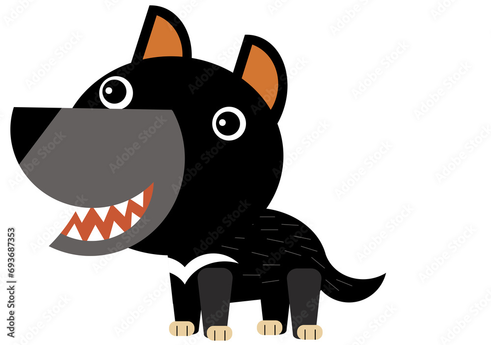 Fototapeta premium cartoon australian scene with animal tasmanian devil on white background illustration for children