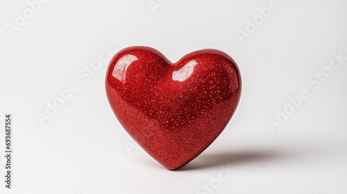 Minimalistic Red heart on White background