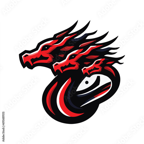 creature, danger, design, dragon, emblem, esport, face, fantasy, fenix, fly, game, head, hydra, legend, medieval, monster, mythology, power, sport, tattoo, vector, wild