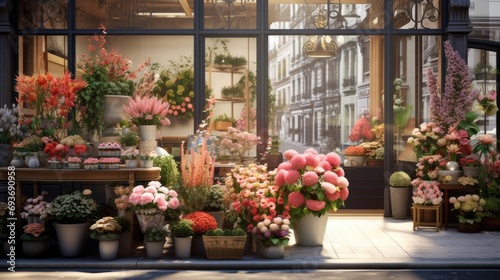 Flower shop, flower arrangements, bouquets or store branding. This contextualizes contactless payment in specific settings, providing a more authentic experience © Светлана Канунникова