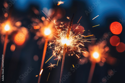 sparkler on fire