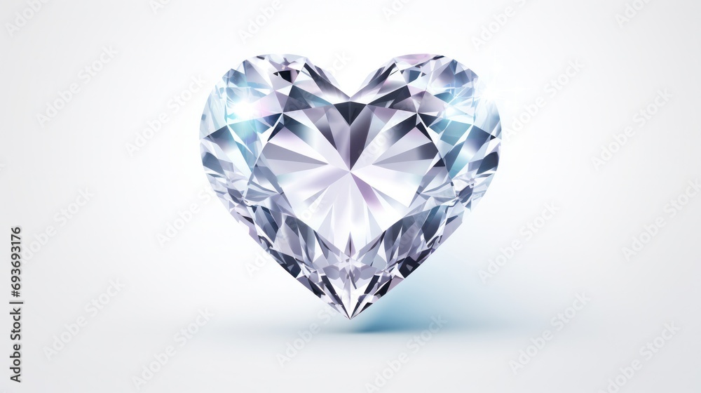 A whimsical illustration of a sparkling heart-shaped diamond, representing the beauty and romance of Valentine's Day.