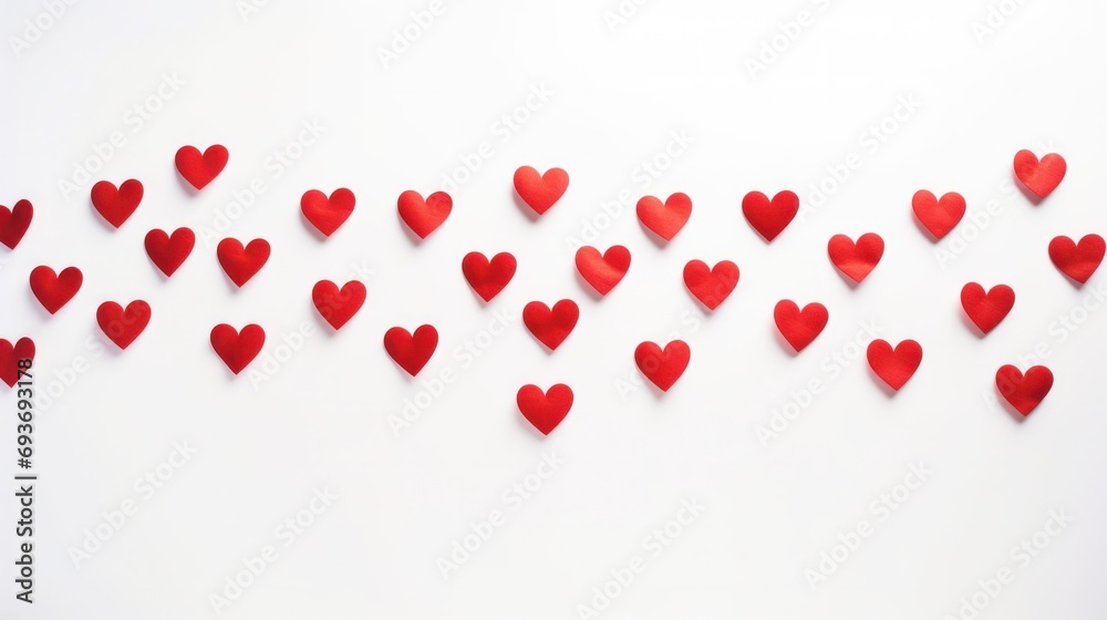 hand-drawn red line hearts on a white background, suitable for Valentine's Day, weddings, love themes; great for backgrounds, wallpapers, banners, or greeting cards.