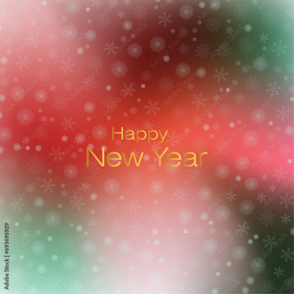 Happy New Year vector design, colorful illustration, gradient background.